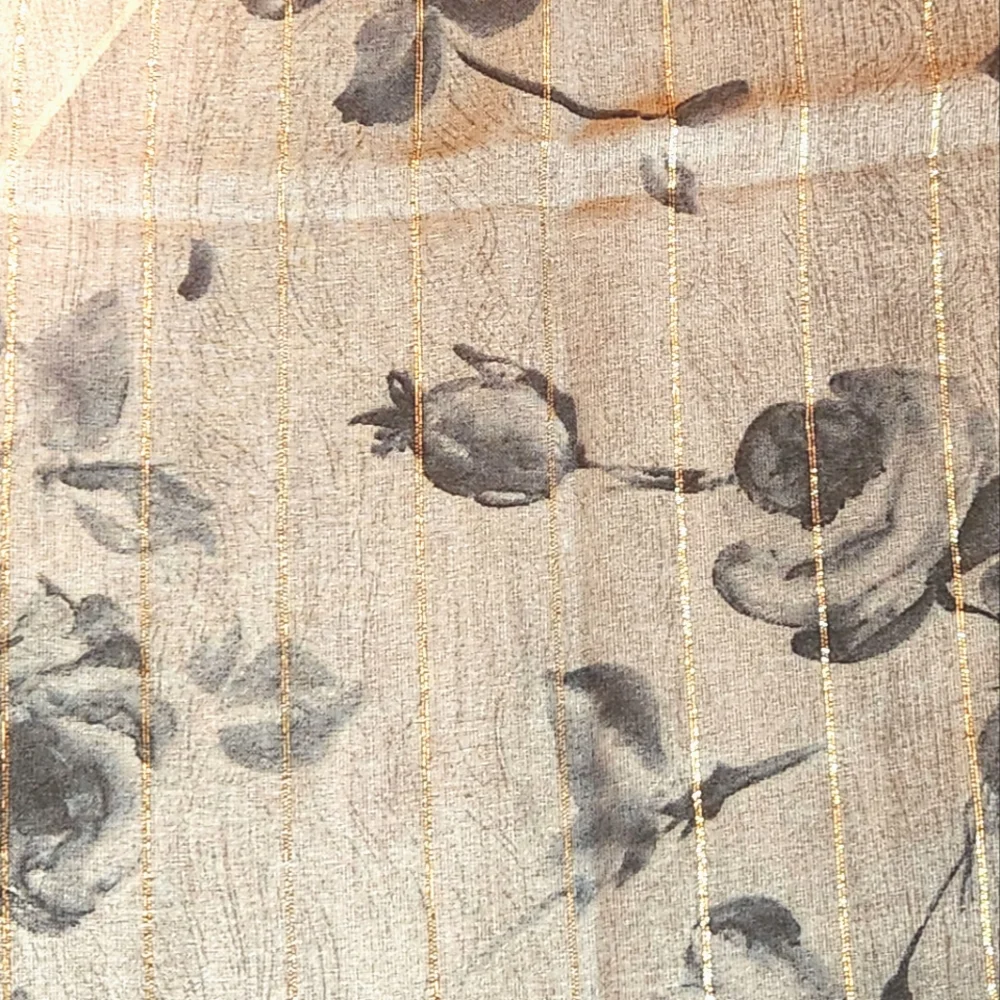 Bloomingdale's Floral Patterned Oblong Silk Scarf